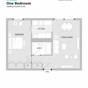Danesh Residence one-bedroom sample floorplan