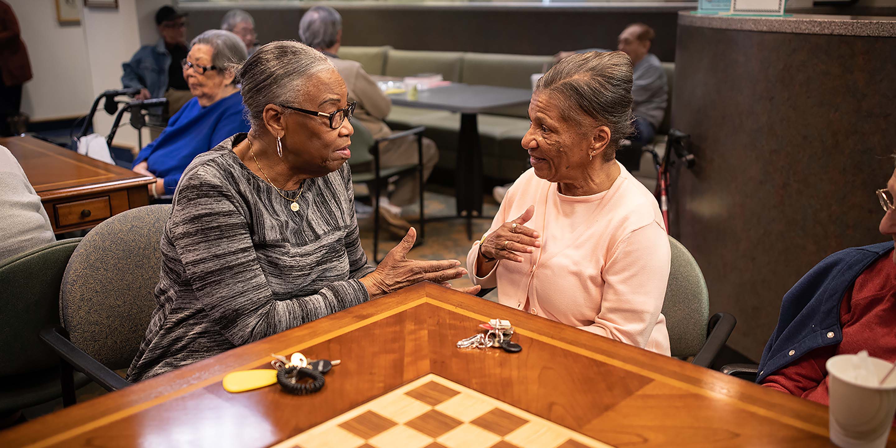 Senior residents at Simon C. Fireman Community in Randolph, MA enjoy each other’s company.