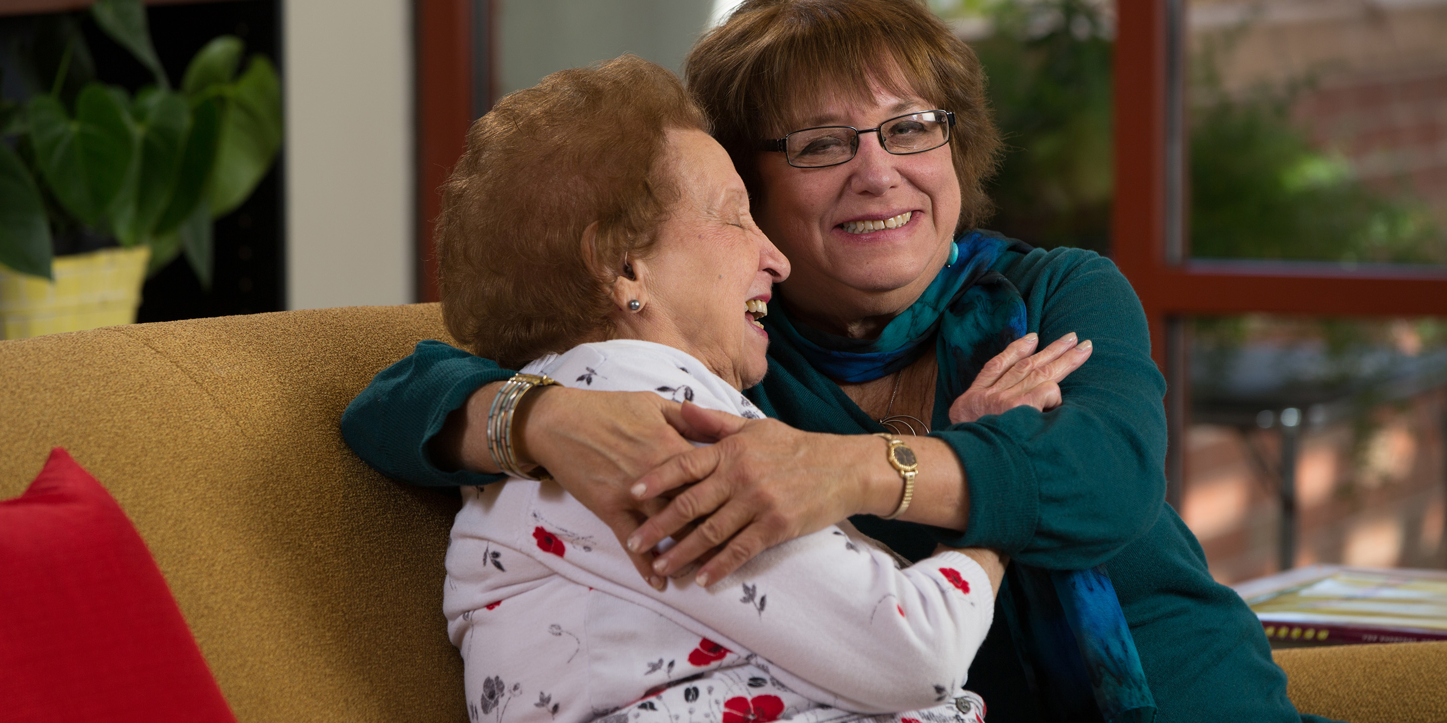 mother and daughter hugging