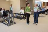 Patients at HRC workout separately in a gym 