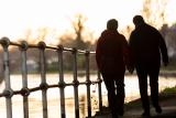 senior couple walking