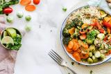 healthy plate of food on table