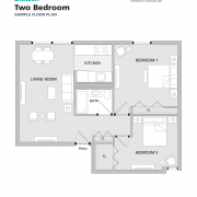 Danesh Residence two-bedroom sample floorplan
