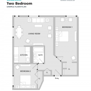 Goldman Residence two-bedroom sample floorplan