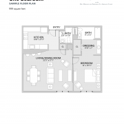 NewBridge IL One-Bedroom Apartment Floorplan