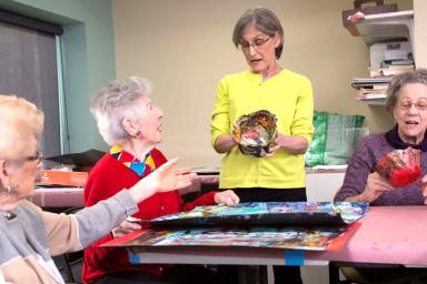 seniors doing crafts