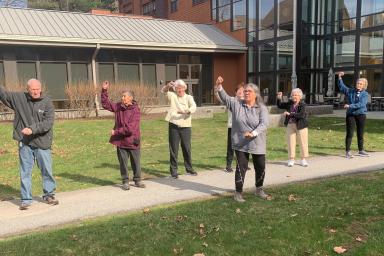 Group of seniors doing Tai Chi