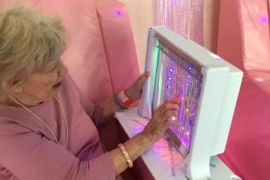Patient enjoying sensory room