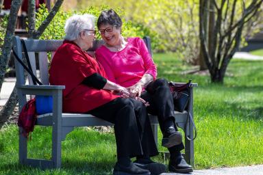 Older women sitting outside together