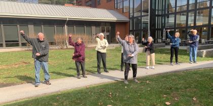 Group of seniors doing Tai Chi