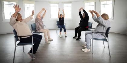 Group of seniors doing yoga