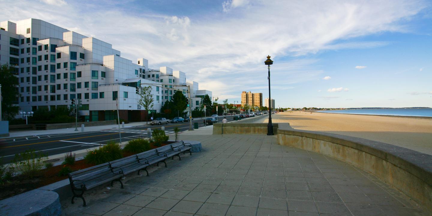 Mid-rise apartment building facing the ocean