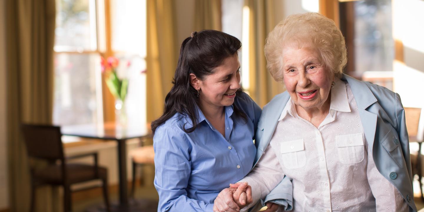 nurse aide with male senior