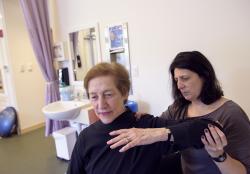  A female patient gets outpatient rehab therapies at HRC-Dedham