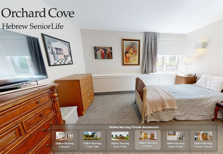 Explore the spaces and patient rooms of Orchard Cove’s skilled nursing community.