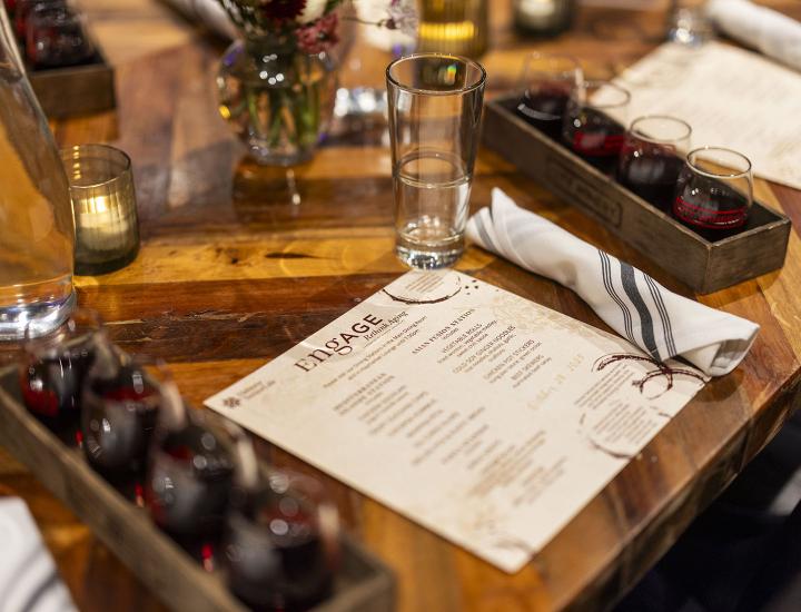 The table setting at an EngAGE event.